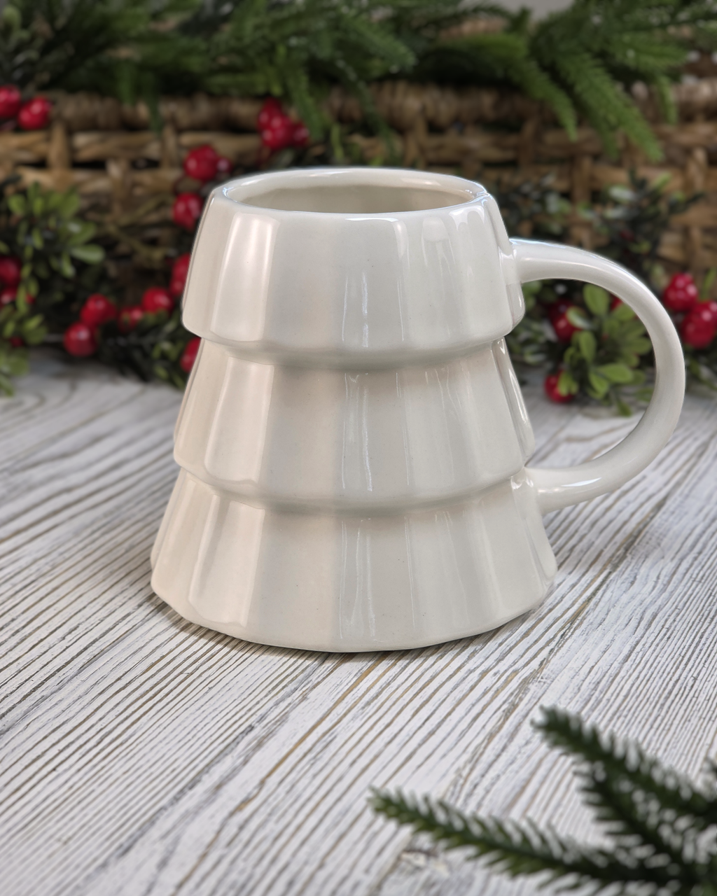 White Christmas Tree Mug
