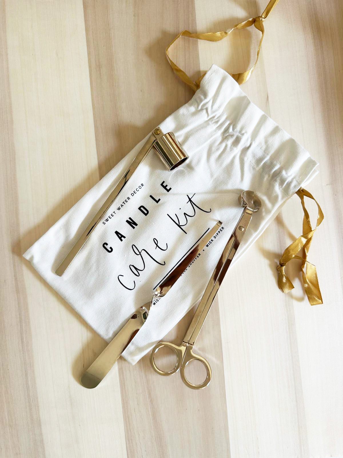 Gold Candle Care Set — Wick Trimmer & Snuffer