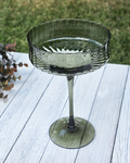 Olive Green Coupe Glasses — Set of 4