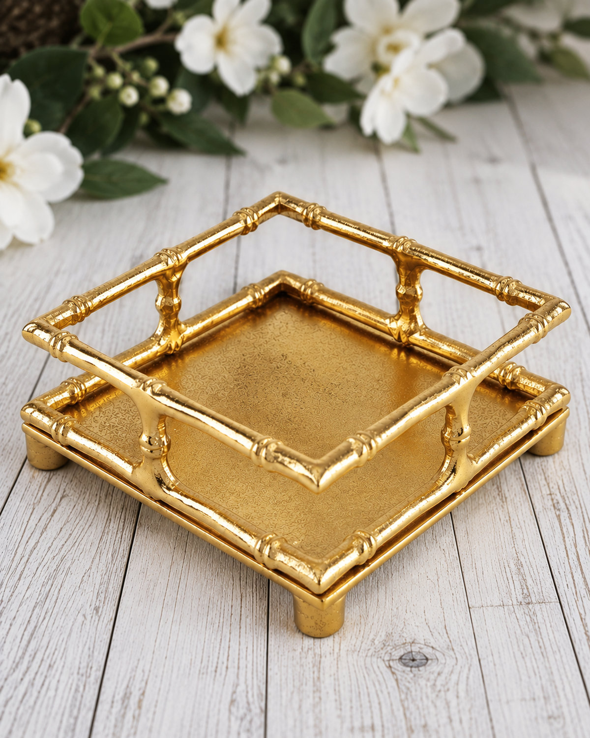 Golden Bamboo — Cocktail Napkin Tray