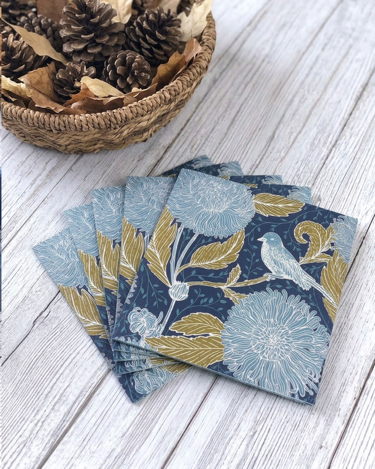 Golden Midnight Cocktail Napkins — Set of 4