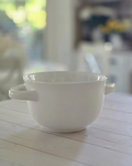 Classic White Ceramic Soup Crocks, Set of 4