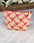 Pink Elephant Large Canvas Pouch