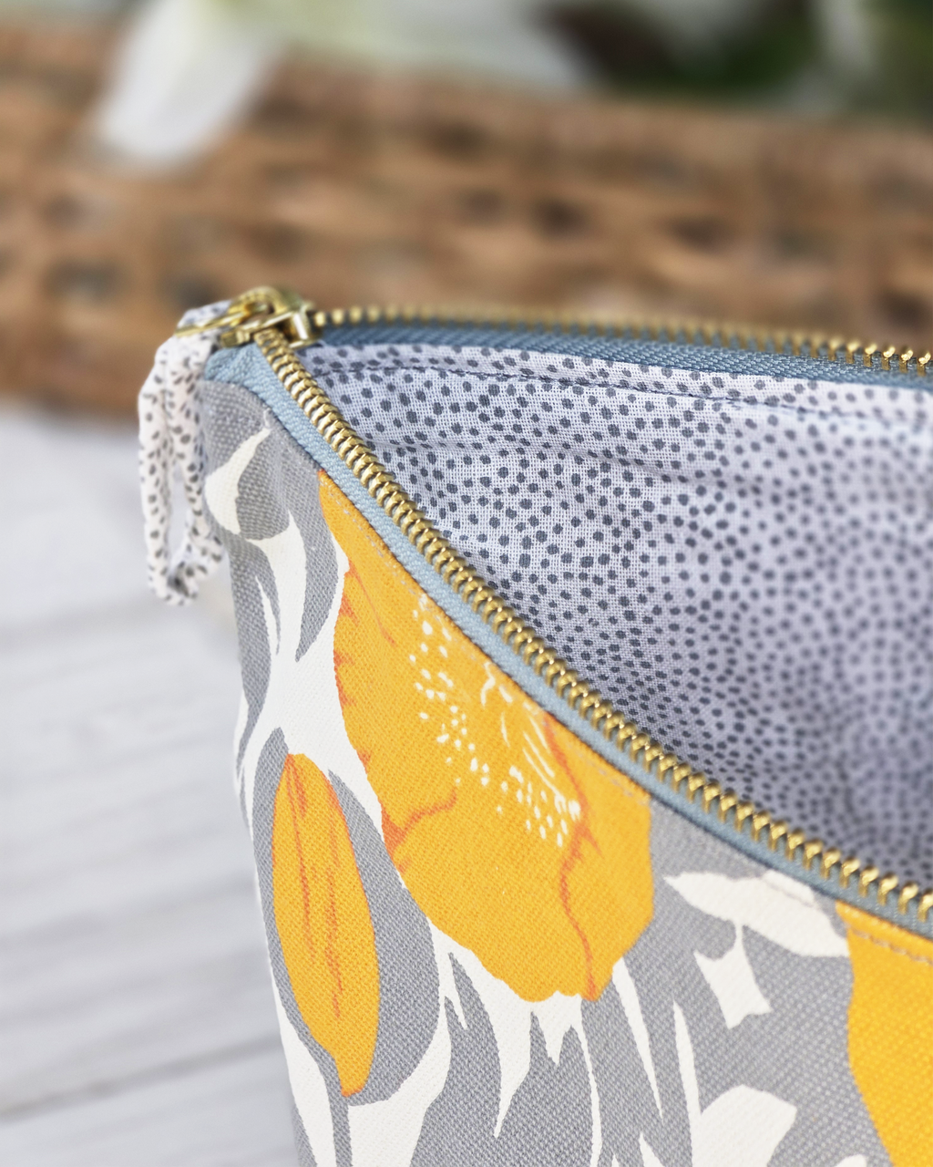 Golden Poppies Large Canvas Pouch