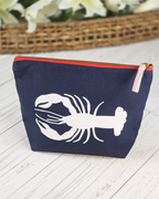 Coastal Lobster Large Canvas Pouch