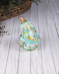 Mint & Gold Abstract Gourd — Hand-Painted Ceramic by Jessica Reynolds Art