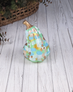 Mint & Gold Abstract Gourd — Hand-Painted Ceramic by Jessica Reynolds Art