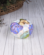 Blue Hydrangea Pumpkin — Hand-Painted Ceramic by Jessica Reynolds Art