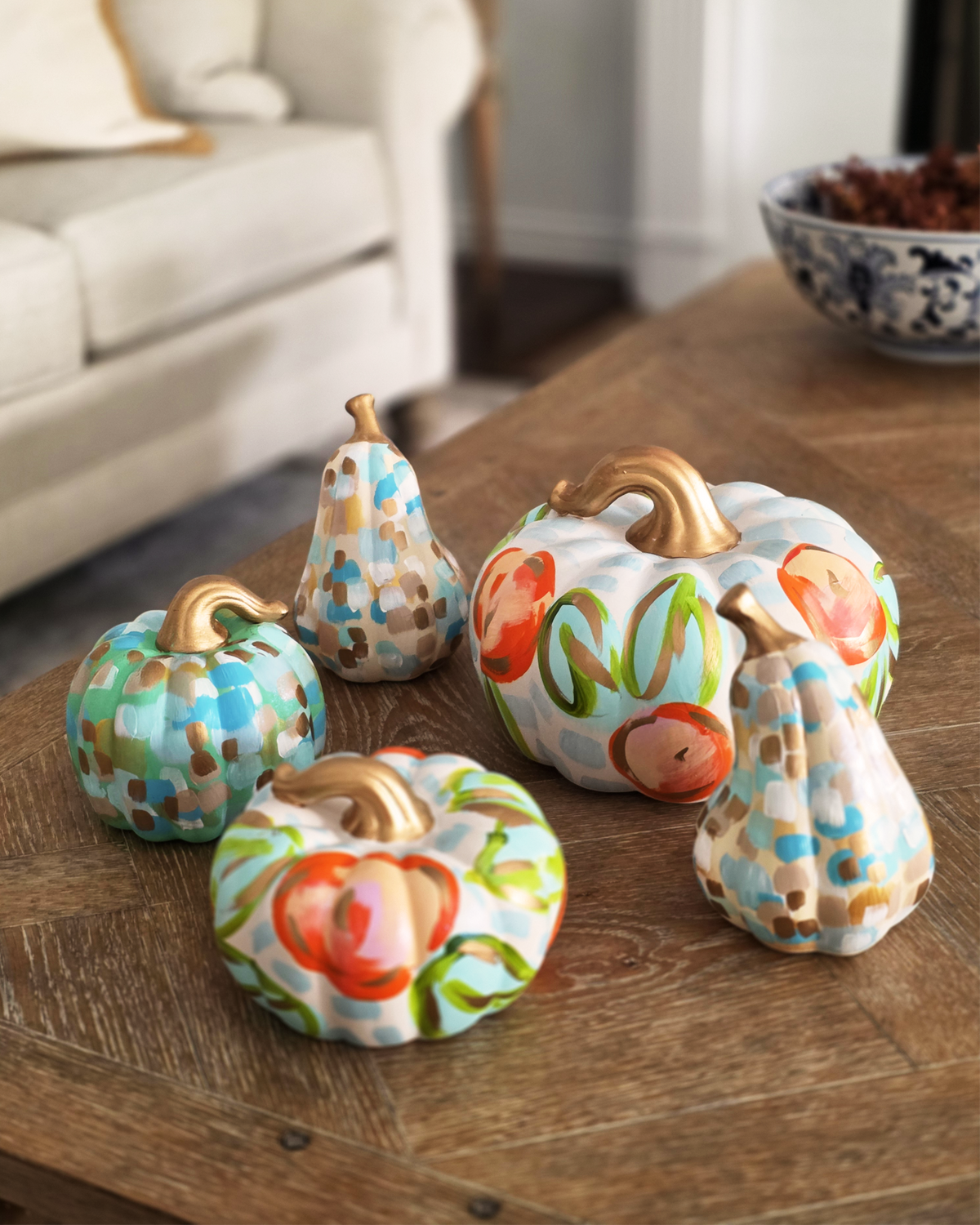 Squatty Oranges Pumpkin — Hand-Painted Ceramic by Jessica Reynolds Art