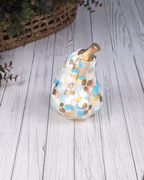 Ivory & Gold Abstract Gourd — Hand-Painted Ceramic by Jessica Reynolds Art