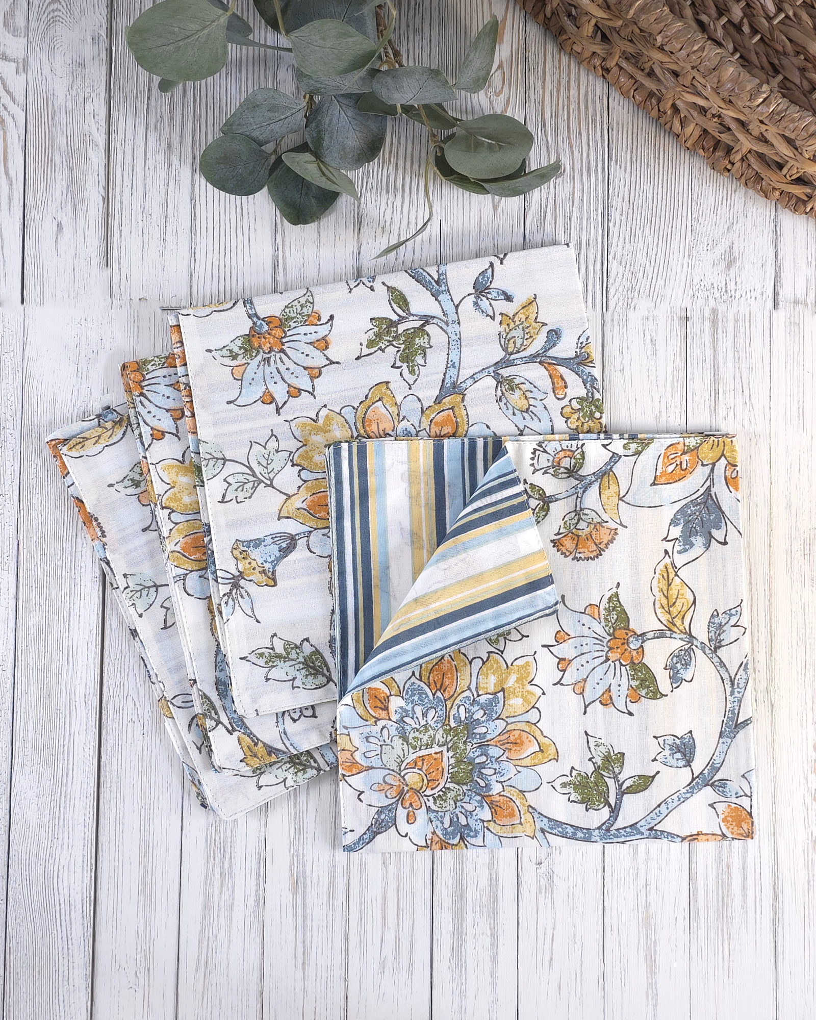 Ainsley Bloom — Reversible Cotton Napkins (Set of 4)