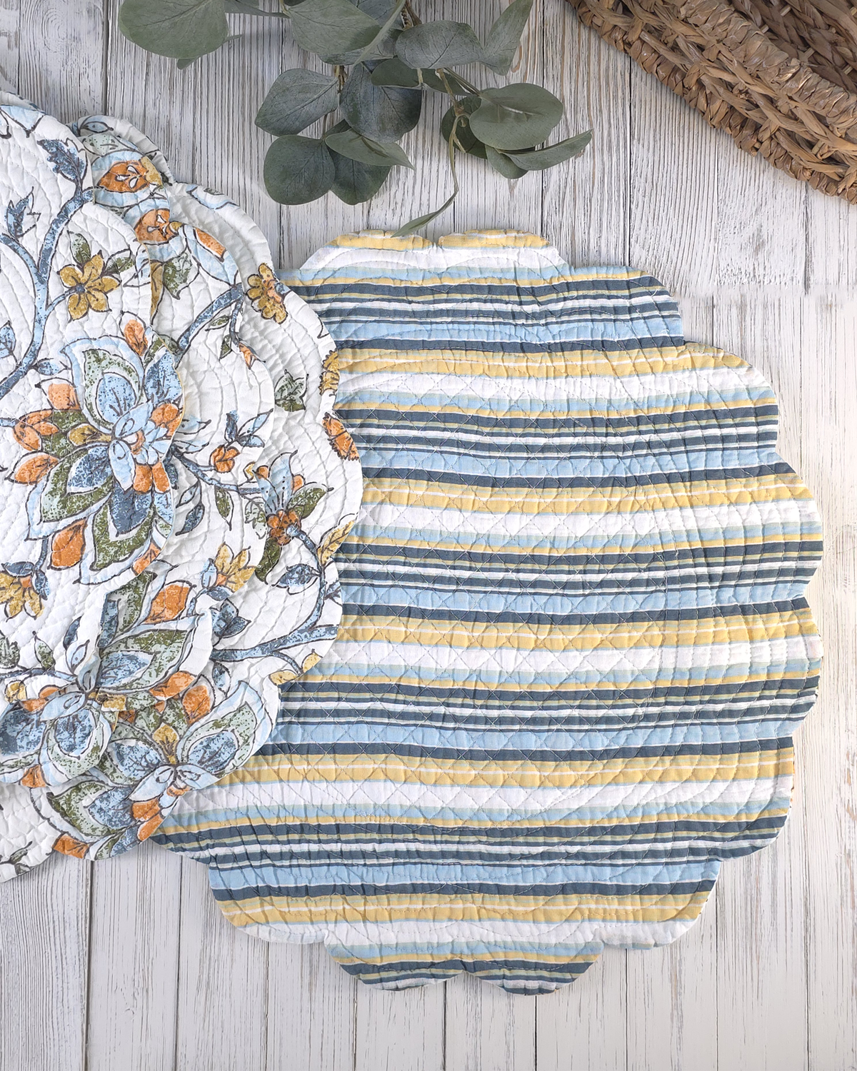 Ainsley Bloom — Reversible Quilted Placemats (Set of 4)