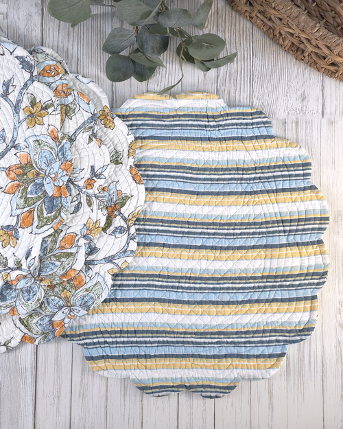 Ainsley Bloom — Reversible Quilted Placemats (Set of 4)