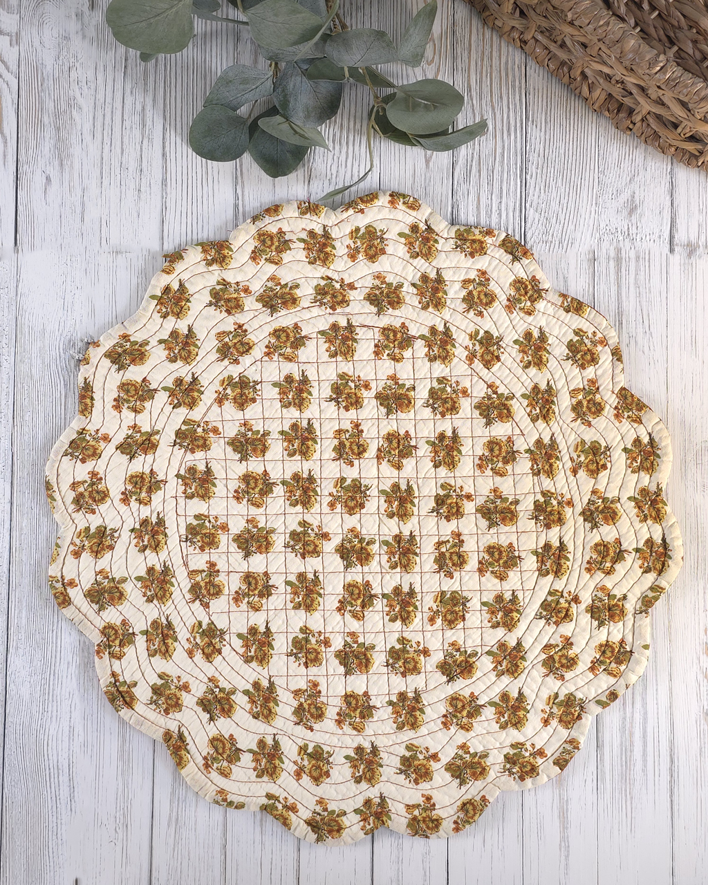 Autumn Bloom — Reversible Quilted Placemats (Set of 4)