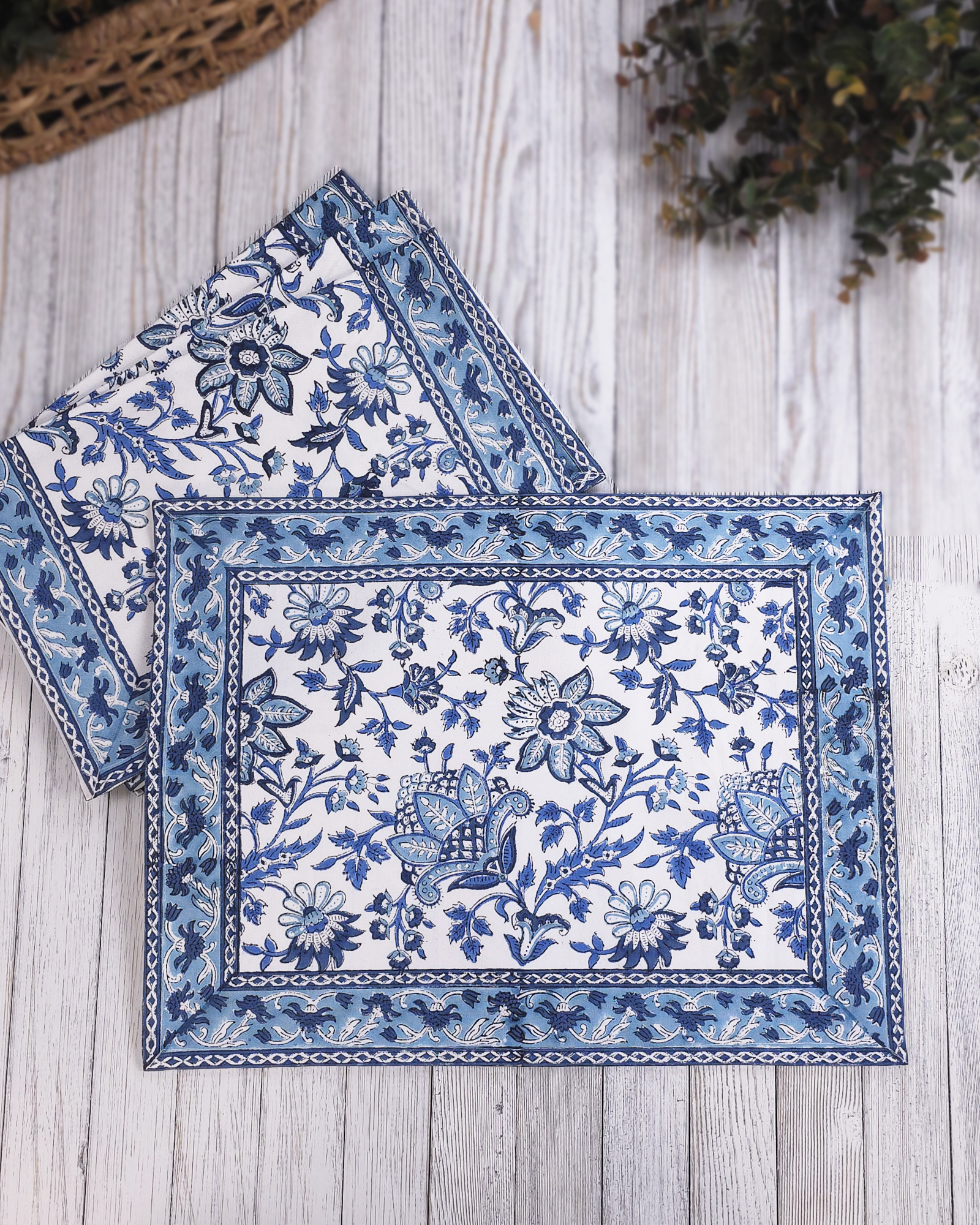 Gayatri Blue — Cotton Placemats (Set of 4)
