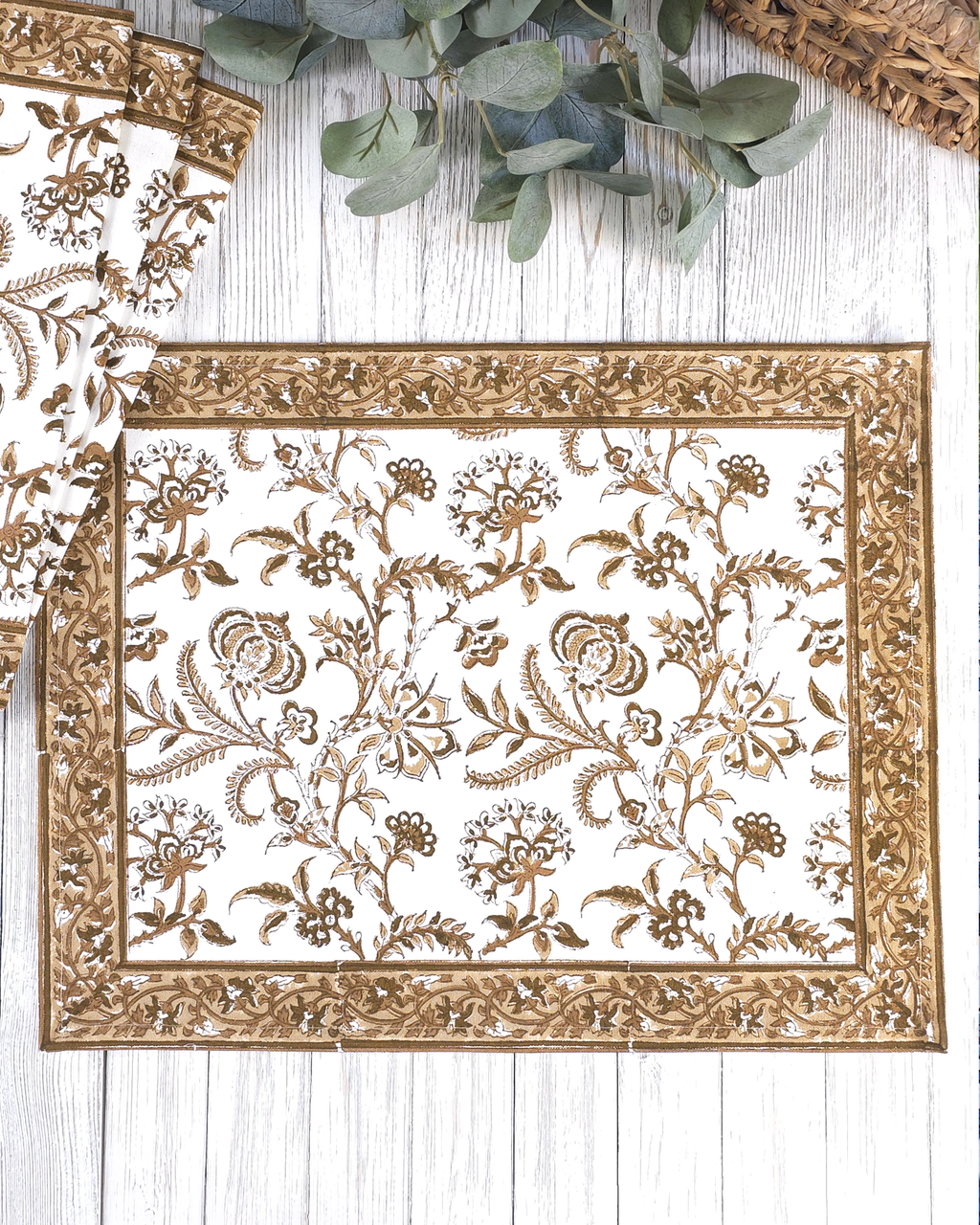 Lilibet Mocha — Cotton Placemats (Set of 4)