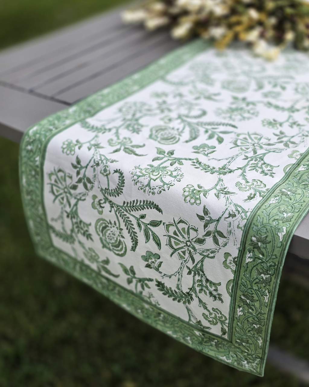 Lilibet Green — Cotton Table Runner