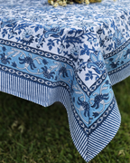 Gayatri Blue — Cotton Tablecloth (60″ × 90″)