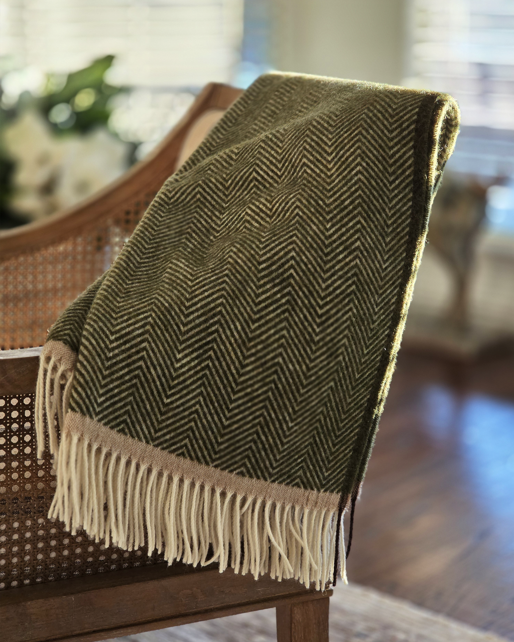 Denver Olive — New Zealand Wool Throw