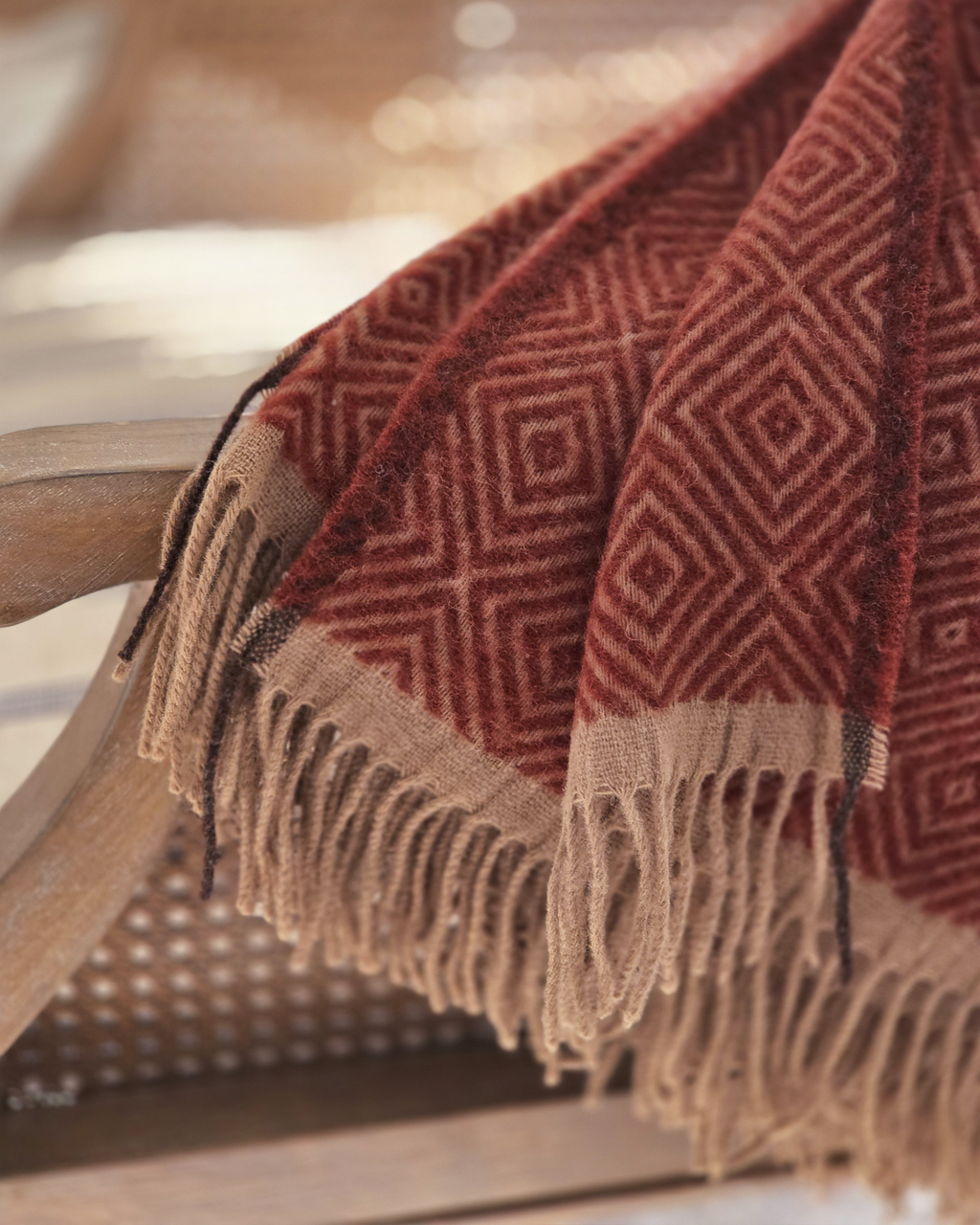 Venezia Warm Red — New Zealand Wool Throw