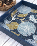 Golden Midnight — Square Lacquer Serving Tray